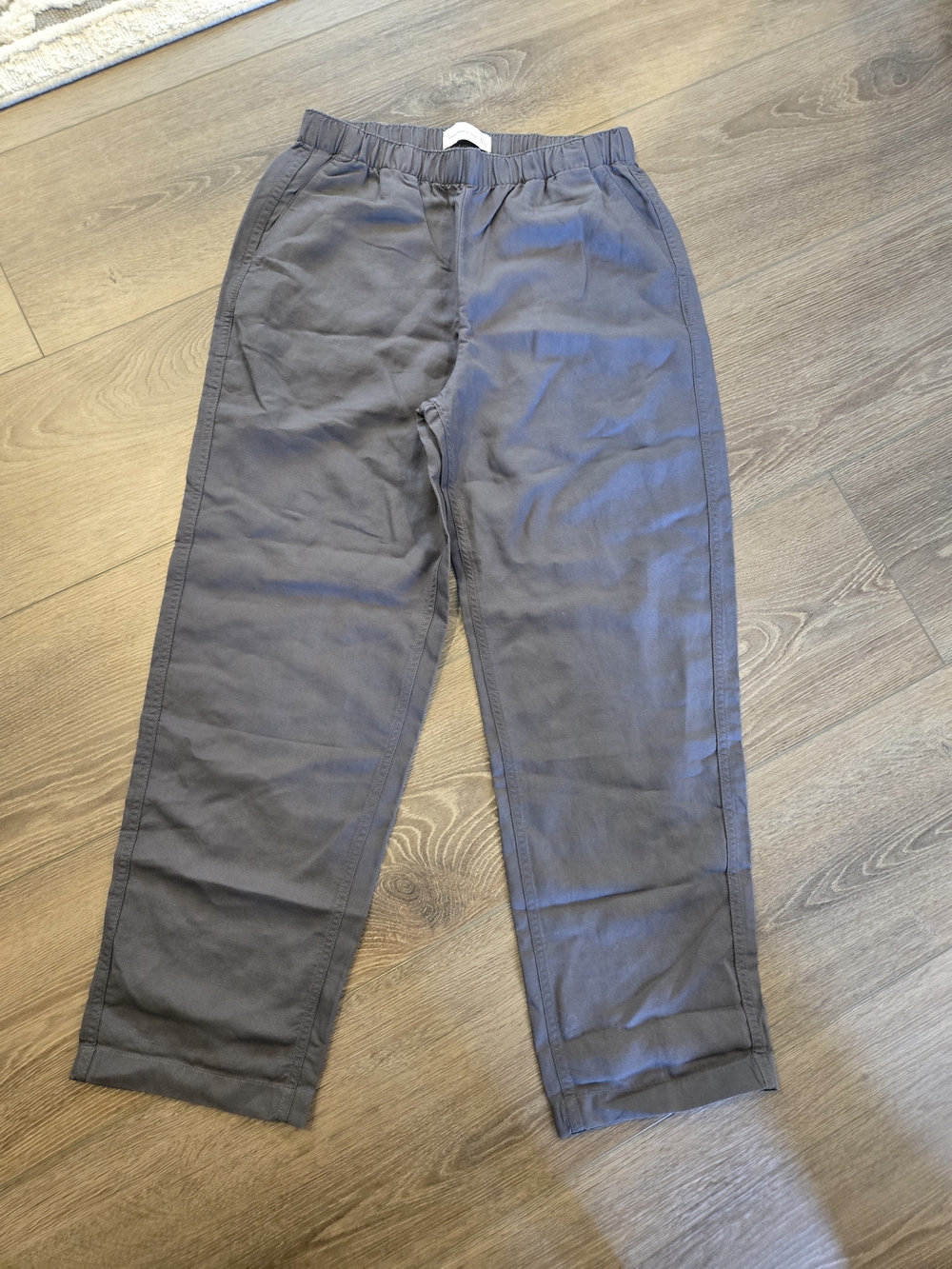 Abercrombie & Fitch Women's Charcoal Gray Elastic-Waist Chinos